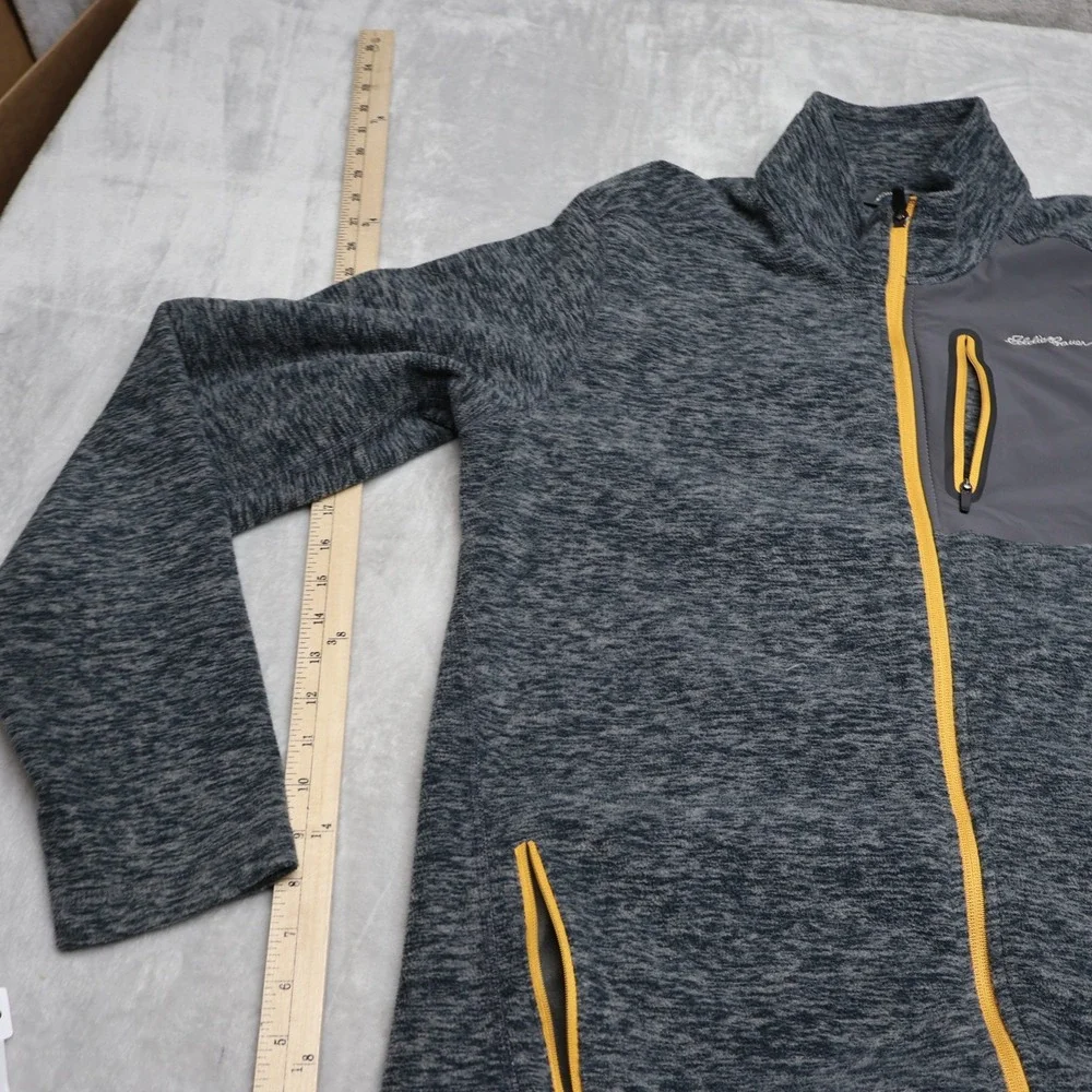 Eddie Bauer Jacket Mens Large Tall Gray First Ascent Fleece Full Zip Outdoor
